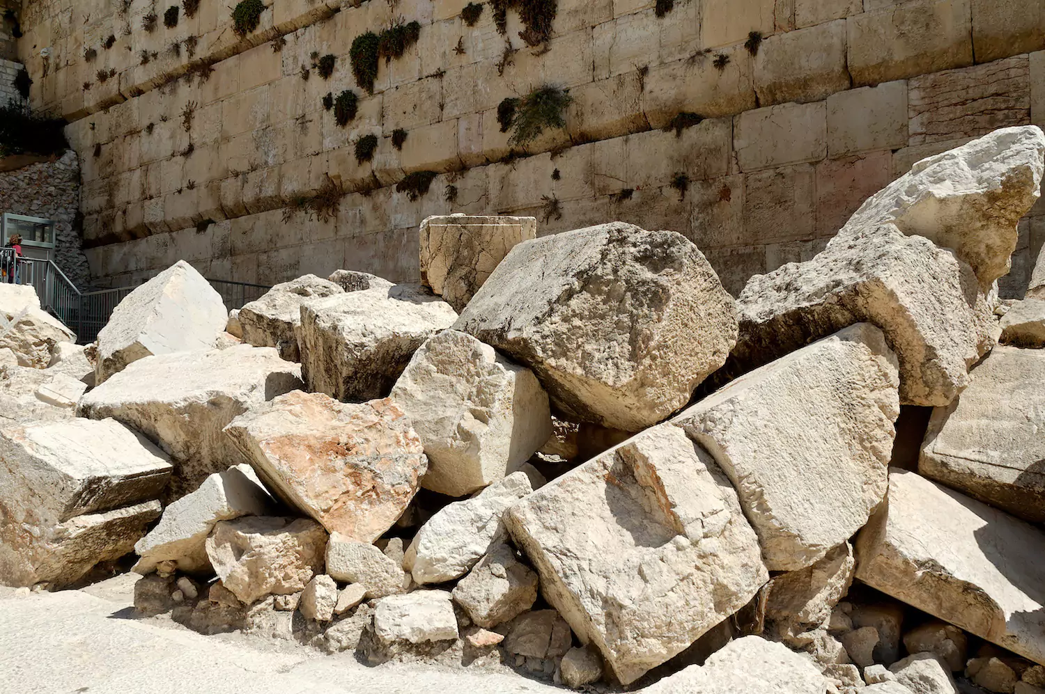 fallen stones from temple destruction