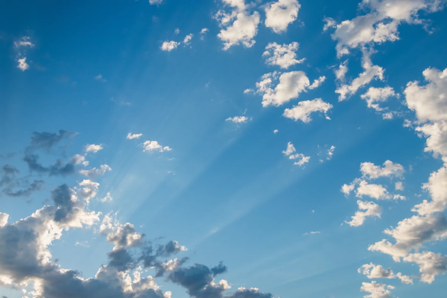 sunlight shining through the clouds