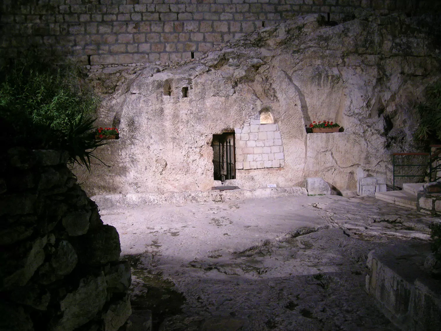 Garden tomb at night