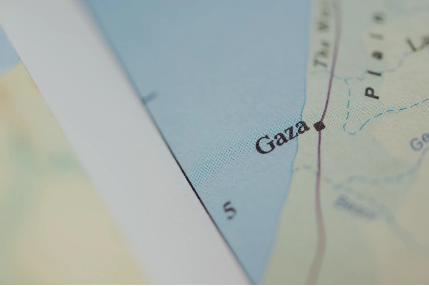 a map labeling Gaza