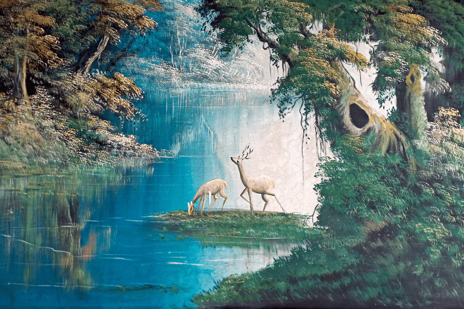 The deer pants after water